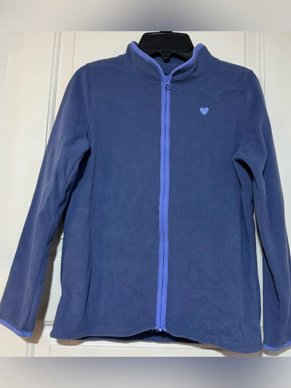 Old Navy Dark Navy Fleece Zip-Up Jacket with Light Blue Trim